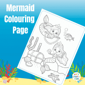 Under the Sea: Mermaid Colouring Page
