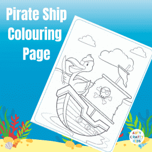 Under the Sea: Pirate Ship Colouring Page