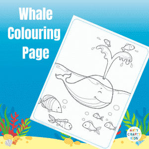 Under the Sea: Whale Colouring Page
