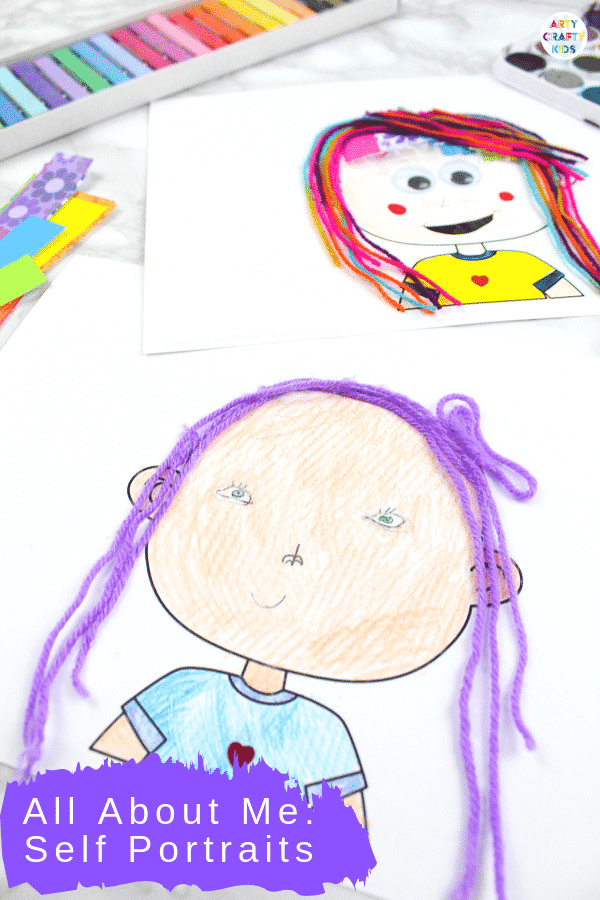 Self Portrait Drawing for Kids - Use this All About Me Self Portrait printable template at the start or end of the school year.