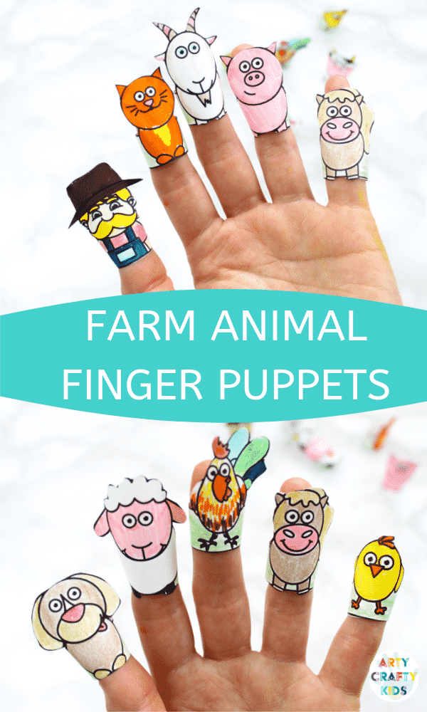 Cute, fun and engaging farm animal craft for kids. Enhance your kids' love of animal play with this super cute collection of Printable Farm Animal Finger Puppets #farmanimals #kidscraft #craftsforkids 