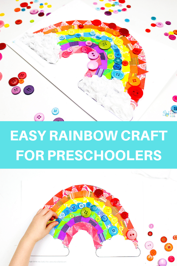 Arty Crafty Kids | Paper Rainbow Craft for Preschoolers to make. A simple activity that promotes fine motor skills, cutting skills and teaching colours.