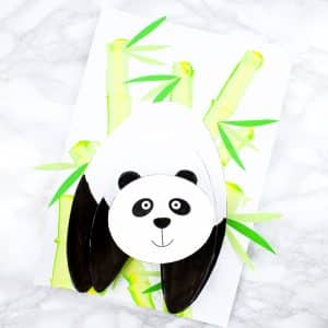 Arty Crafty Kids | Paper 3D Panda Craft for Kids to make, with a printable panda template.