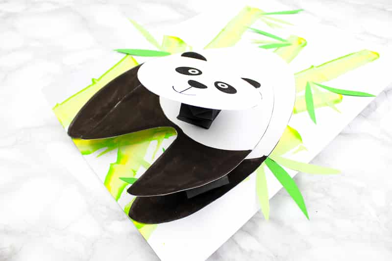 Arty Crafty Kids | 3D Bobble Head Panda Craft for Kids to make. A fun and engaging paper craft for kids with a printable panda template #artycraftykids