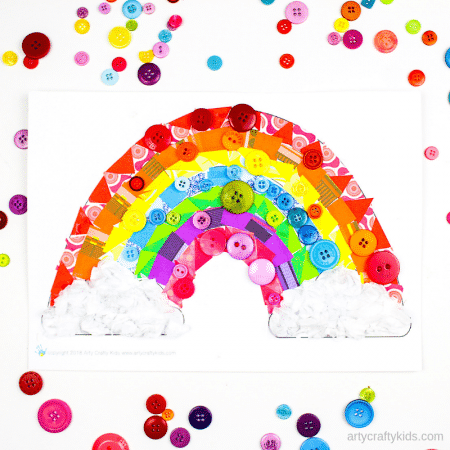 Arty Crafty Kids | Paper Rainbow Craft for Preschoolers to make. A simple activity that promotes fine motor skills, cutting skills and teaching colours.