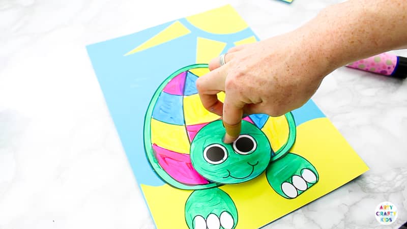 Printable 3D Turtle Paper Craft for Kids - easy kids crafts