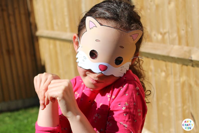 Printable Farm Animal Mask - Printable Cat Template - Cat Craft for Kids