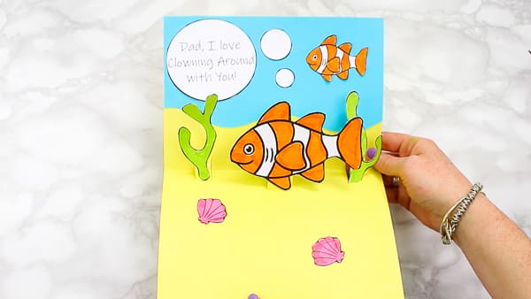 Clown fish Father's Day Pop Up Card for Kids