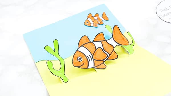 How to make a Clown fish Fathers Day Pop Up Card for Kids
