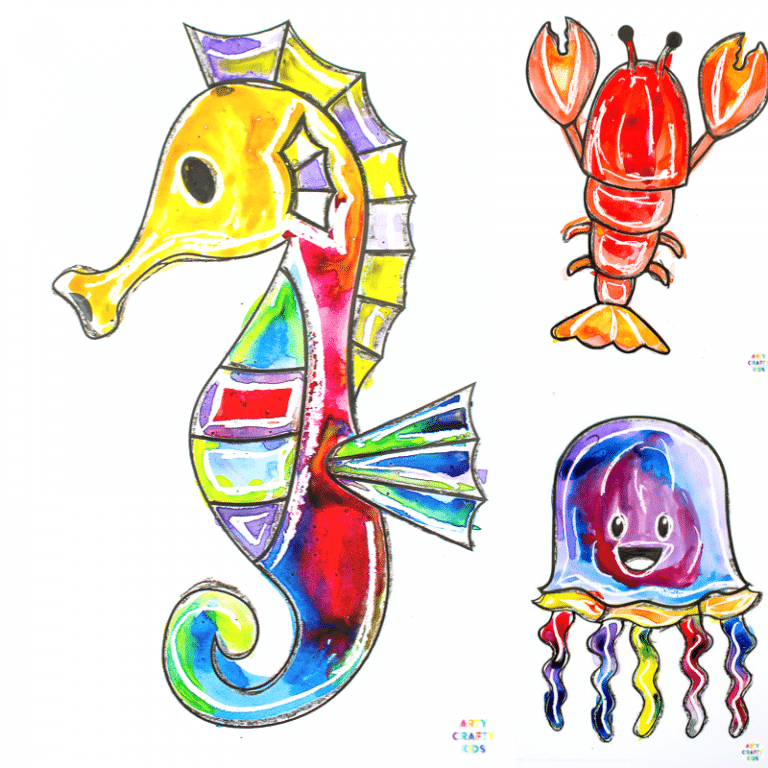 Ocean Animal Watercolor Painting for Kids - Arty Crafty Kids Ocean Animal Watercolor Painting for Kids - Arty Crafty Kids