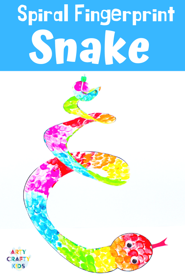 Arty Crafty Kids | Printable Spiral Snake Mobile Craft for Kids | This super cute snake craft is a fantastic scissors skills project for kids in preschool, kindergarten and primary school #artycraftykids