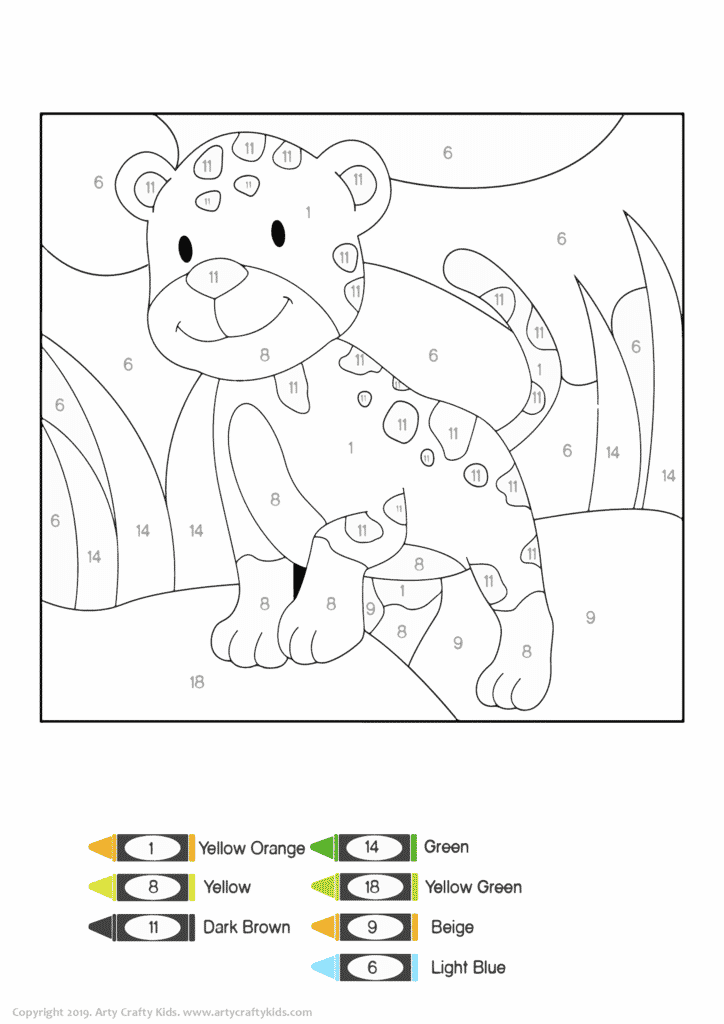 Color by Number Baby Cheetah | Arty Crafty Kids