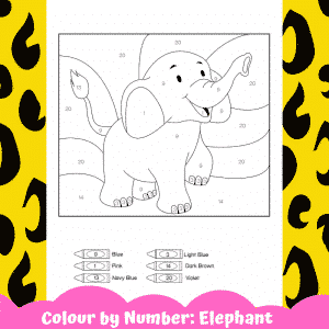 Elephant Colour by Number