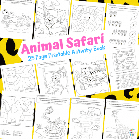 Arty Crafty Kids | 25 Animal Coloring Pages for Kids - Animal dot to dot printable pages for preschool, kindergarten and primary school.