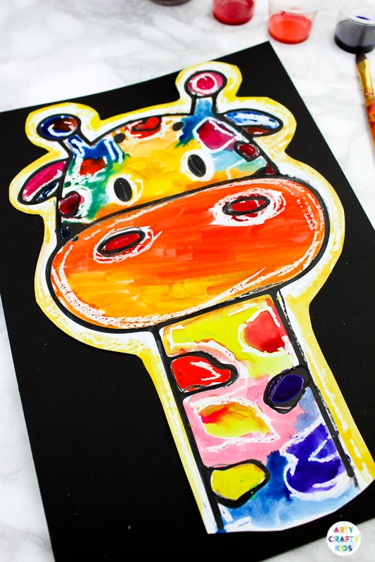 Arty Crafty Kids | Watercolor Resist Animal Art and Craft for Kids.