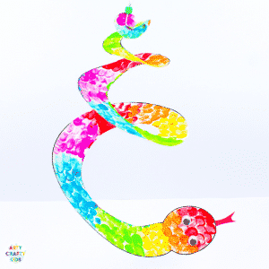 Arty Crafty Kids | Printable Spiral Snake Mobile Craft for Kids | This super cute snake craft is a fantastic scissors skills project for kids in preschool, kindergarten and primary school #artycraftykids