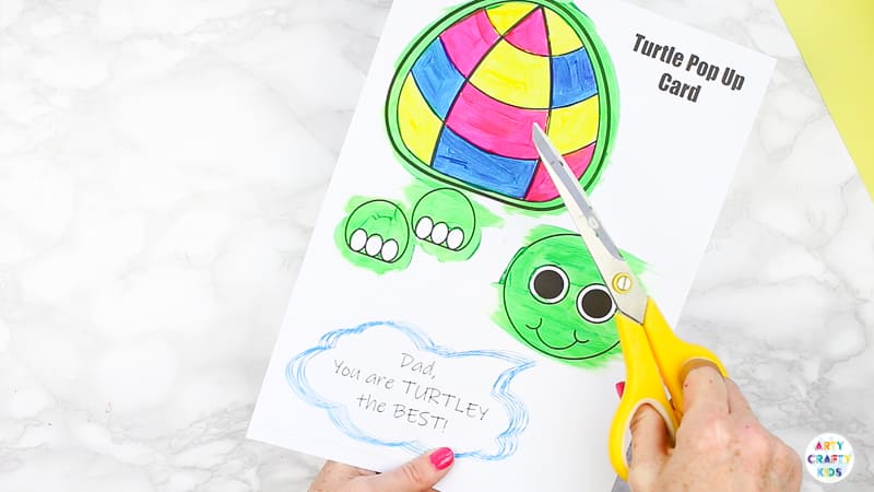 How to Make a Turtle Pop Up Card for Father's Day  - a super easy father's day craf t for kids to make this Father's Day #artycraftykids #fathersday #kidscrafts