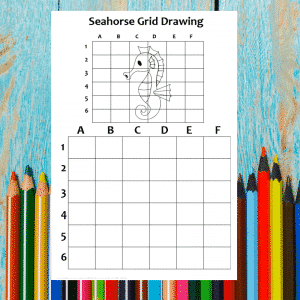 Seahorse Grid Drawing