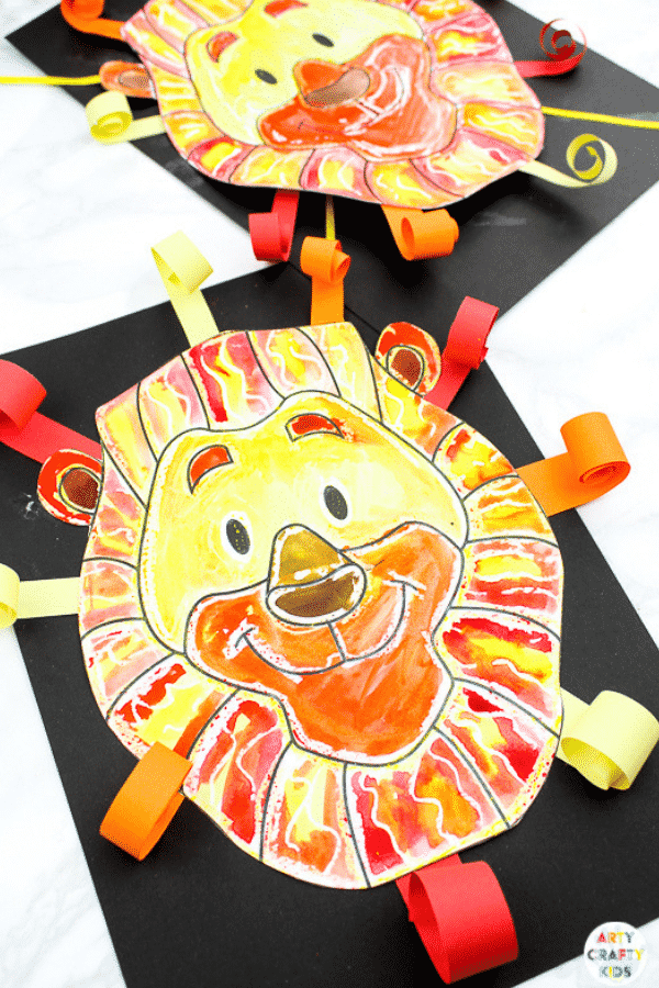 Arty Crafty Kids | Easy Lion Art Project for Kids - A fun and easy art idea for kids to enjoy | Printable lion template available for this easy art project and lion crafts.