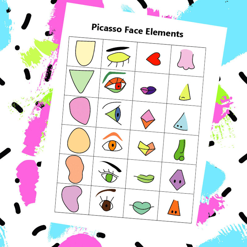 Picasso Faces Template Art Lesson Picasso Face Sub Plans Early 