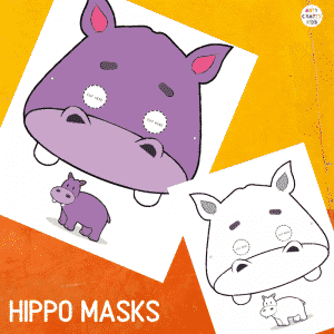 Printable Hippo Masks for Kids