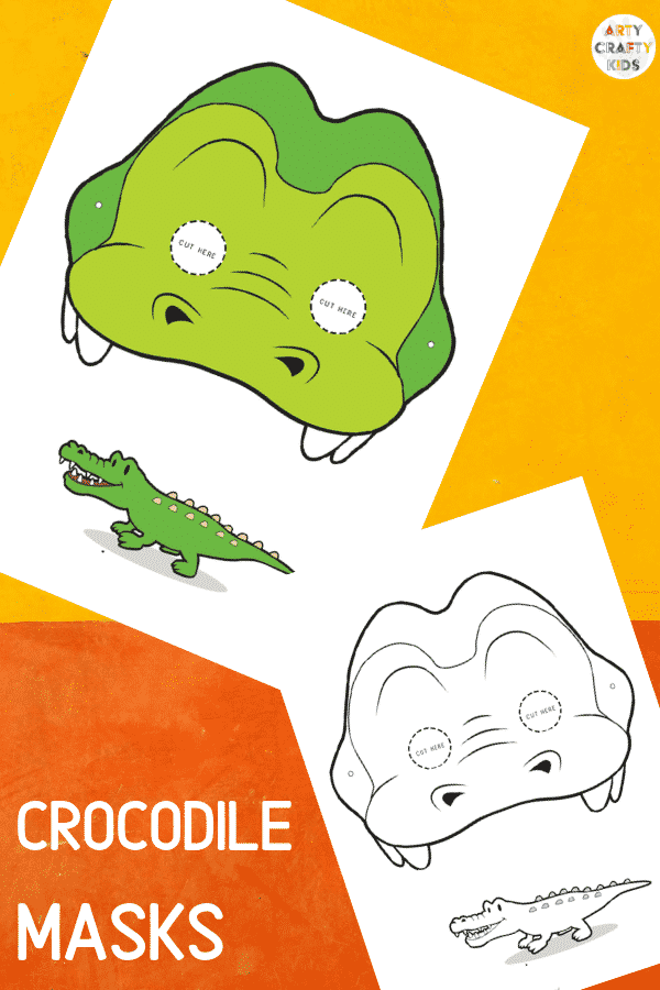 Crocodile Face Masks for Kids to colour and make!