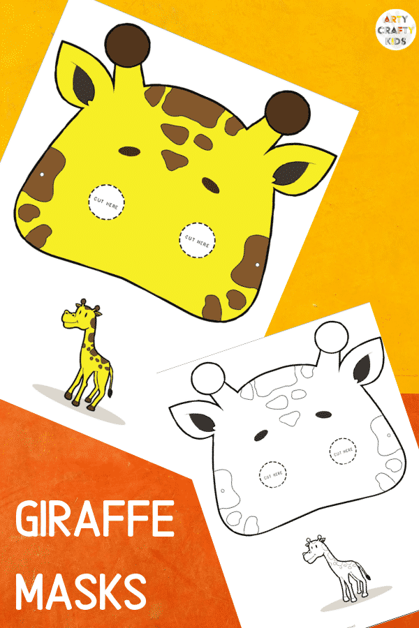 Giraffe Face Masks for Kids to colour and make!