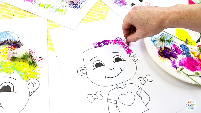 Flower Painting Hair Design - Nature Craft for Kids - Arty Crafty Kids Flower Painting Hair Design - Nature Craft for Kids - Arty Crafty Kids