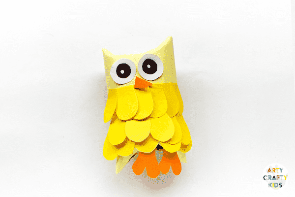 Completing the Toilet Paper Roll Owl.