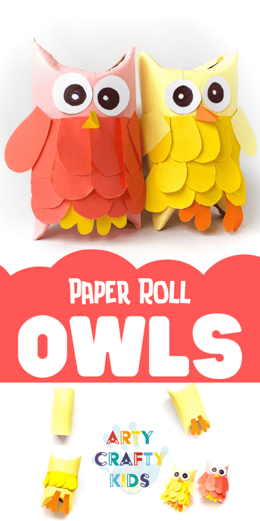 Arty Crafty Kids | Toilet Paper Roll Owls for kids to make this Autumn. A sweet Autumn craft for kids using recycled materials.