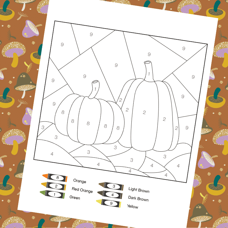Color By Number Pumpkin