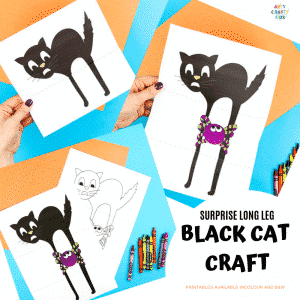 Surprise Black Cat Printable Craft - A fun paper toy for Halloween