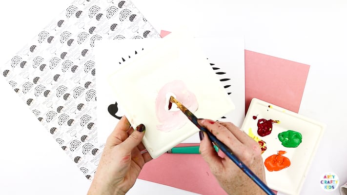 Fork Painted Hedgehog Art Project for Kids - A fun and easy fall craft for kids that explores painting with a fork.
