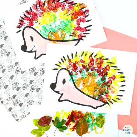 Arty Crafty Kids | Hedgehog Fall Leaf Craft - An easy fall craft that explores autumn leaf printing