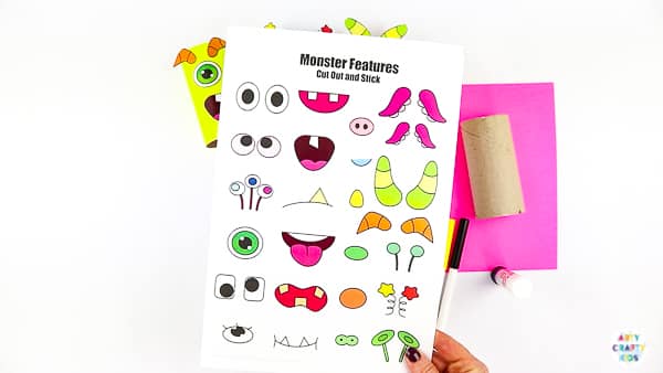 Toilet Paper Roll Monster Craft for Kids. A fun and easy Halloween craft for kids using recycled materials and a printable monster template