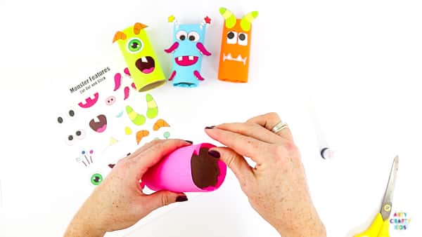 Toilet Paper Roll Monster Craft for Kids. A fun and easy Halloween craft for kids using recycled materials and a printable monster template