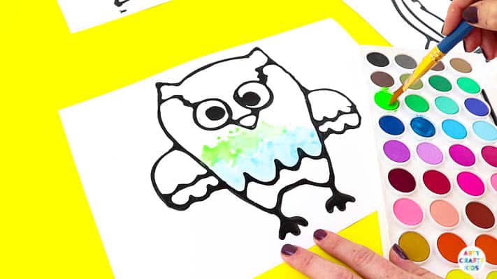 Black Glue Owl Art Projects for Kids