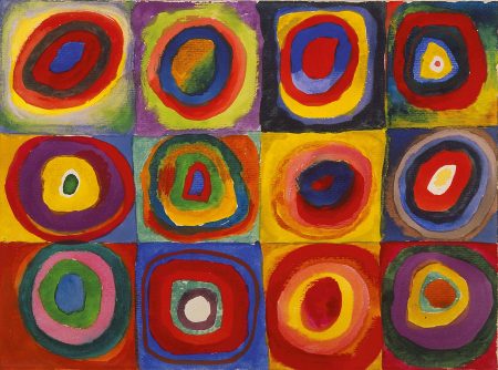 Heart Art Projects inspired by Kadinsky's Squares with Concentric Circles