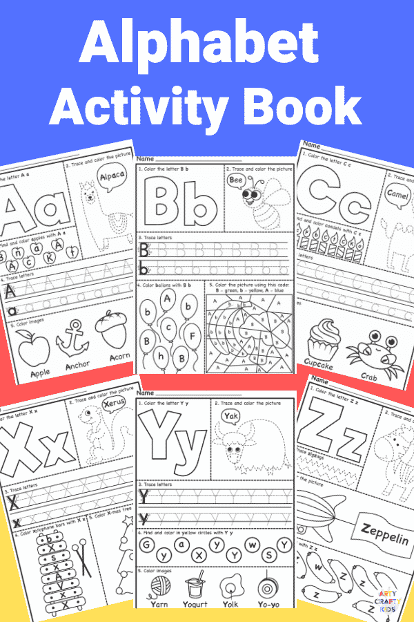 Make learning the alphabet fun with these printable A-Z Alphabet Worksheets; complete with letter tracing, letter coloring and letter activities to keep children engaged! Perfect for preschoolers, kindergarten and early years foundation stage.