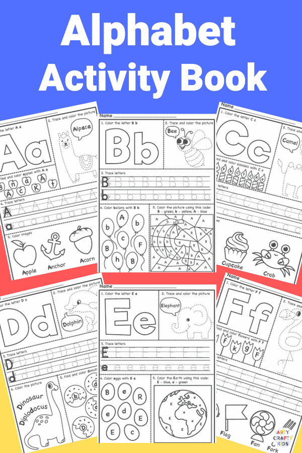 Make learning the alphabet fun with these printable A-Z Alphabet Worksheets; complete with letter tracing, letter coloring and letter activities to keep children engaged! Perfect for preschoolers, kindergarten and early years foundation stage.