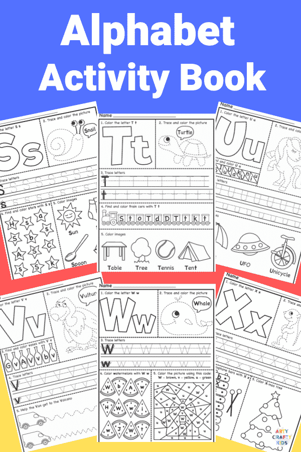 Make learning the alphabet fun with these printable A-Z Alphabet Worksheets; complete with letter tracing, letter coloring and letter activities to keep children engaged! Perfect for preschoolers, kindergarten and early years foundation stage.