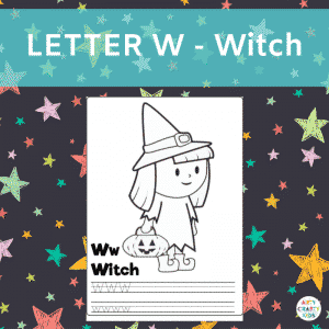 Letter W - Witch - Writing Practice for Preshoolers and children in early years education