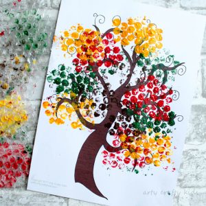 Autumn Bubble Wrap Tree Template