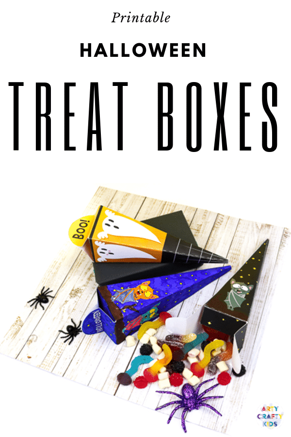 Arty Crafty Kids | Printable Halloween Treat Boxes for Kids to color and make.