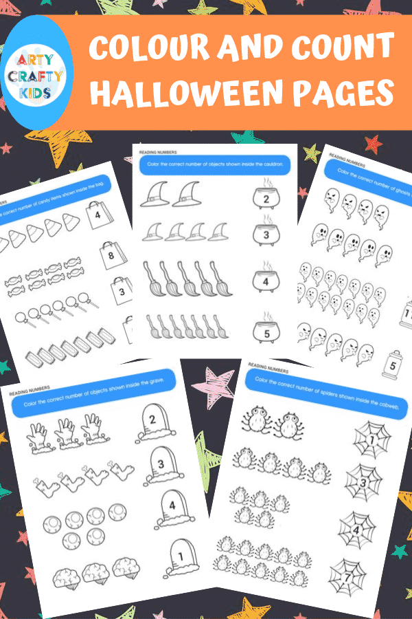 This 25 Page Halloween Printable Activity Book for Kids includes: Dot to dot pages, colouring pages, counting and tracing worksheets, and colour by number!