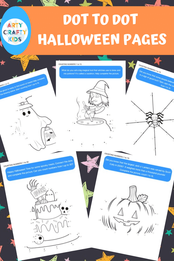 This 25 Page Halloween Printable Activity Book for Kids includes: Dot to dot pages, colouring pages, counting and tracing worksheets, and colour by number!