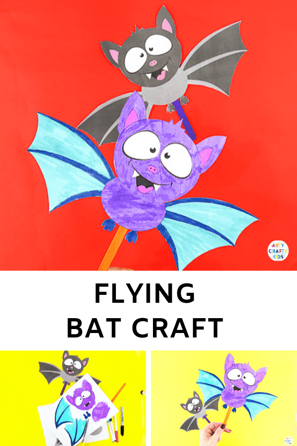 Arty Crafty Kids | Halloween Crafts | Easy Paper Bat Craft for Kids. Create a flying bat paper toy -  an easy and fun craft for Halloween.