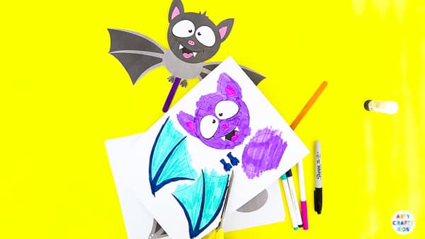 Halloween Crafts for Kids | Cut out the paper bat template.