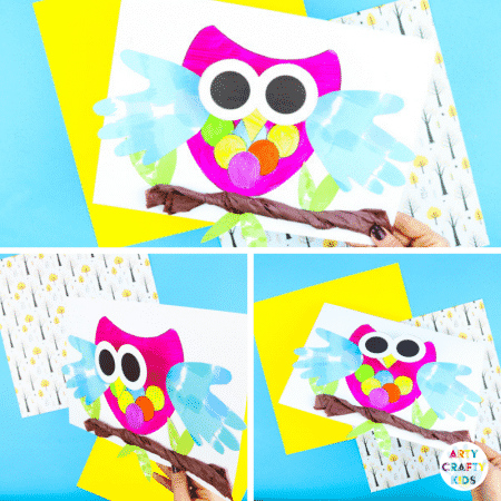 Bobble Head Owl Craft Finished Project | Arty Crafty Kids