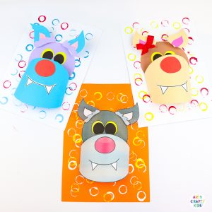 3D Paper Wolf Craft for Kids - A fun winter animal crafter or werewolf Halloween craft!